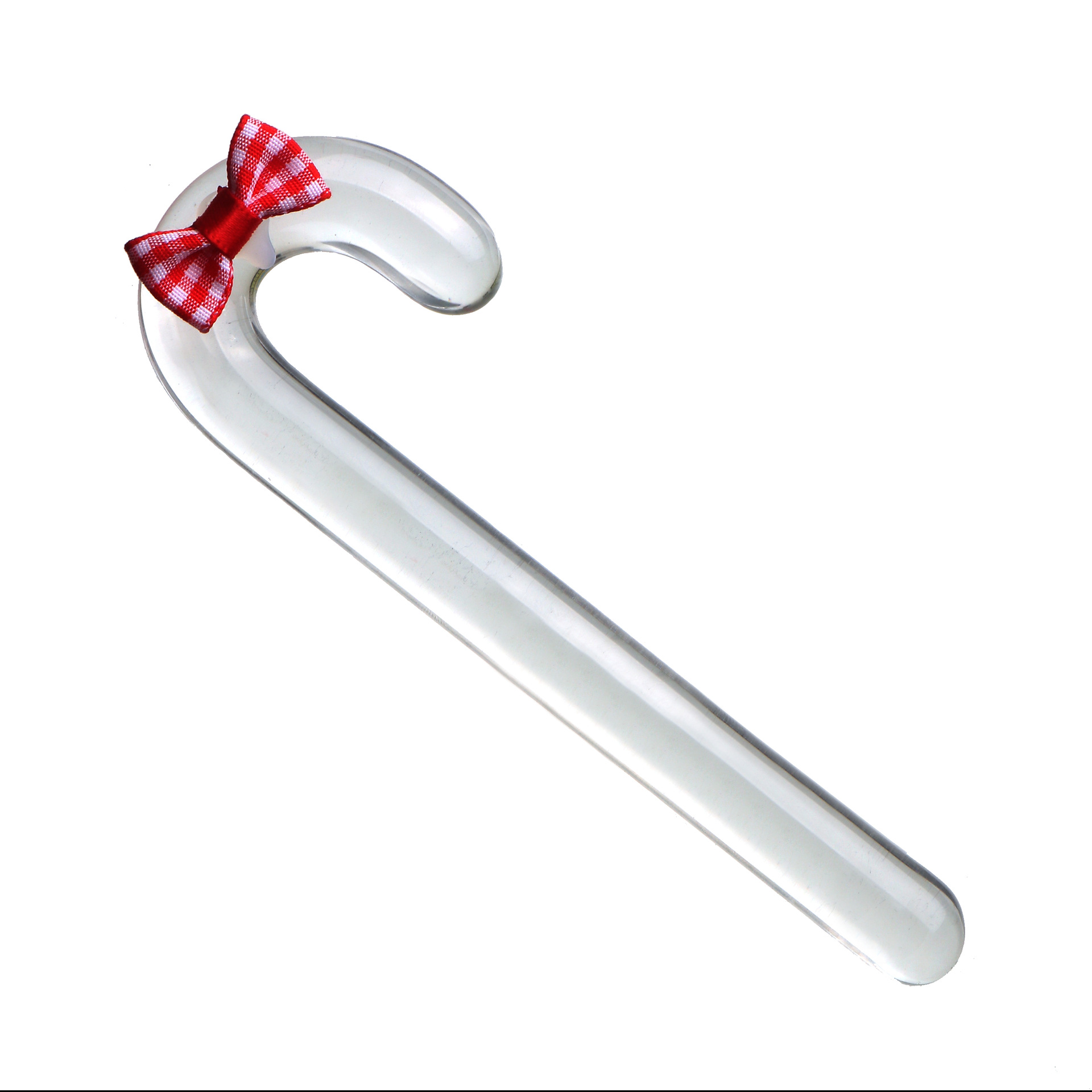 Cute Mini Christmas Crutches Transparent Glass Penis Butt Plug Women's Magic Wand Sex Toys Factory Delivery