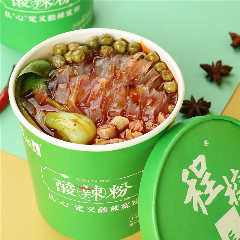 程校长红薯酸辣宽粉135克6盒方便粉丝速食酸辣粉桶装