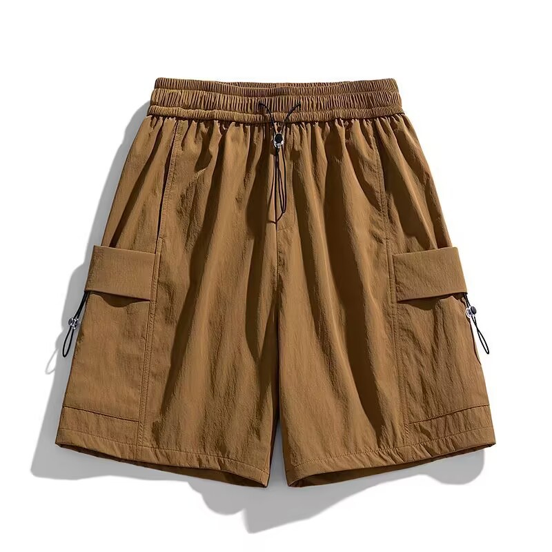 Casual Shorts Men's Summer Ice Silk Thin Loose Straight Cargo Fifth Pants Fashion Brand All-Matching Multi-Pocket Sports Pants