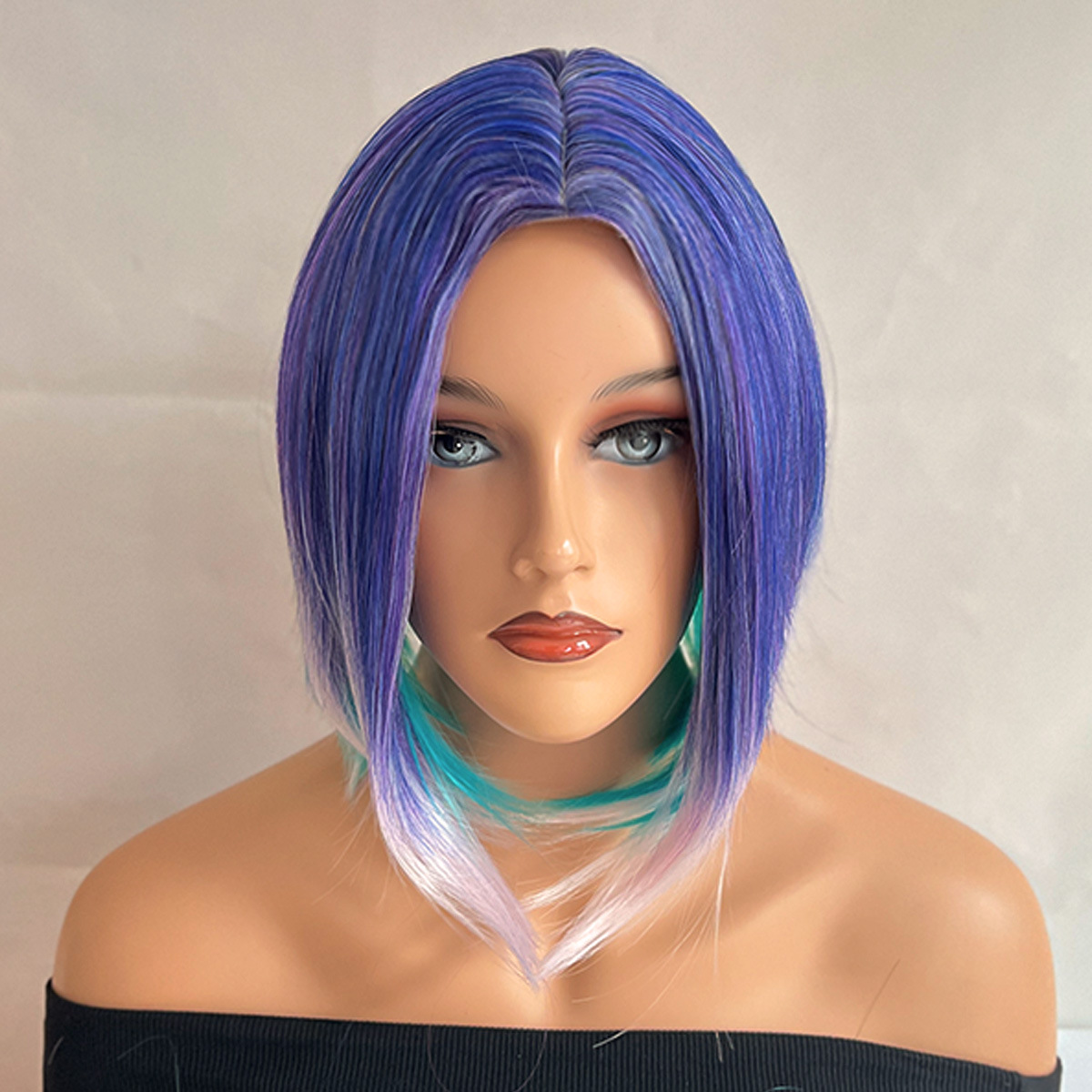 亚马逊新品欧美假发女中分短直发无刘海波波头多色时尚短发头套