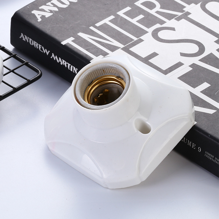 铜圈灯座e27螺旋口灯头灯座悬吊式铜芯内胆灯泡底座工地户外家用