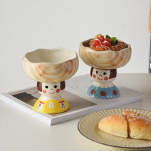 日本创意陶瓷马克杯碗杂货娃娃皿糖果皿可爱首饰盒置物托盘甜品碗