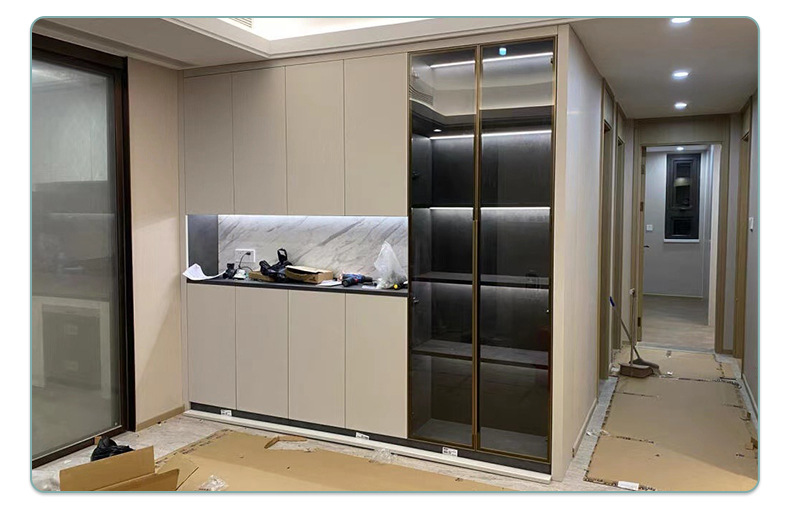 直销茶色钢化玻璃门衣柜门定制酒柜玻璃门柜门钢化 玻璃门定制