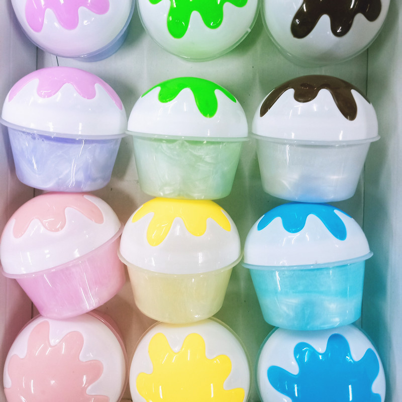韩版可爱雪糕造型瓶装水晶泥slime云朵史莱姆彩泥冰淇淋起泡胶批