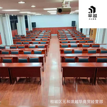 会议室长条桌条形油漆贴木皮培训桌椅组合双人1.2学校实木办公桌