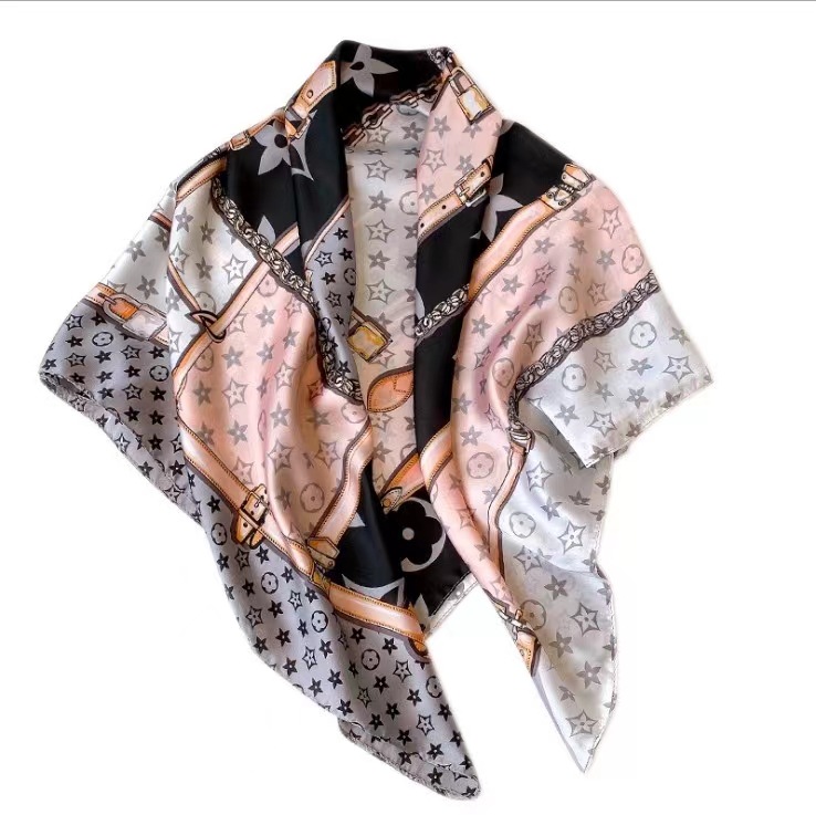 summer scarf 90 Large Square Scarf Women's Scarf New 2023 Popular Spring, Autumn and Winter Fashionable Shirt Small Square Scarf Mother Scarf