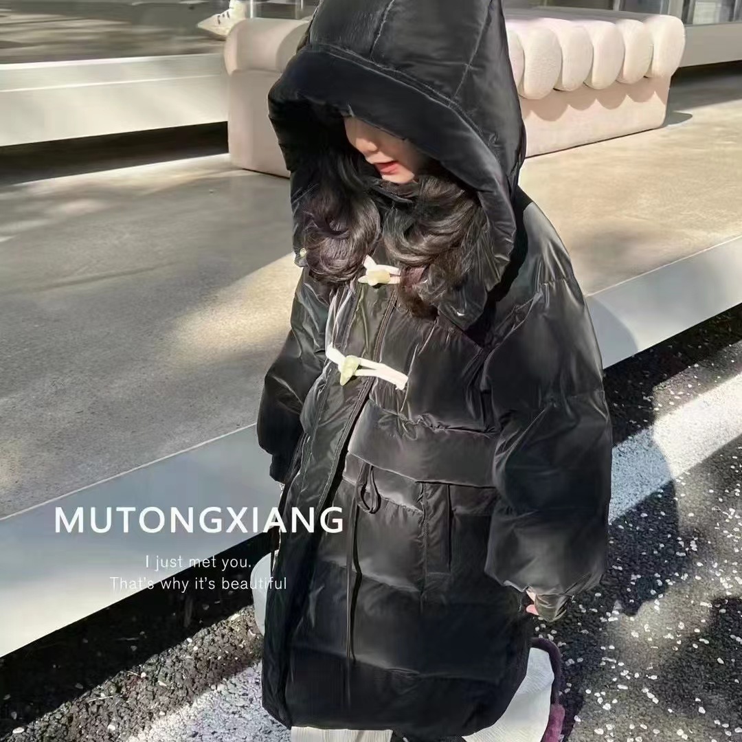 Winter 2023 New down Cotton Jacket Children's Winter Clothing Mid-Length Thickened Cotton-Padded Clothes for Girls Warm Fashionable Jacket