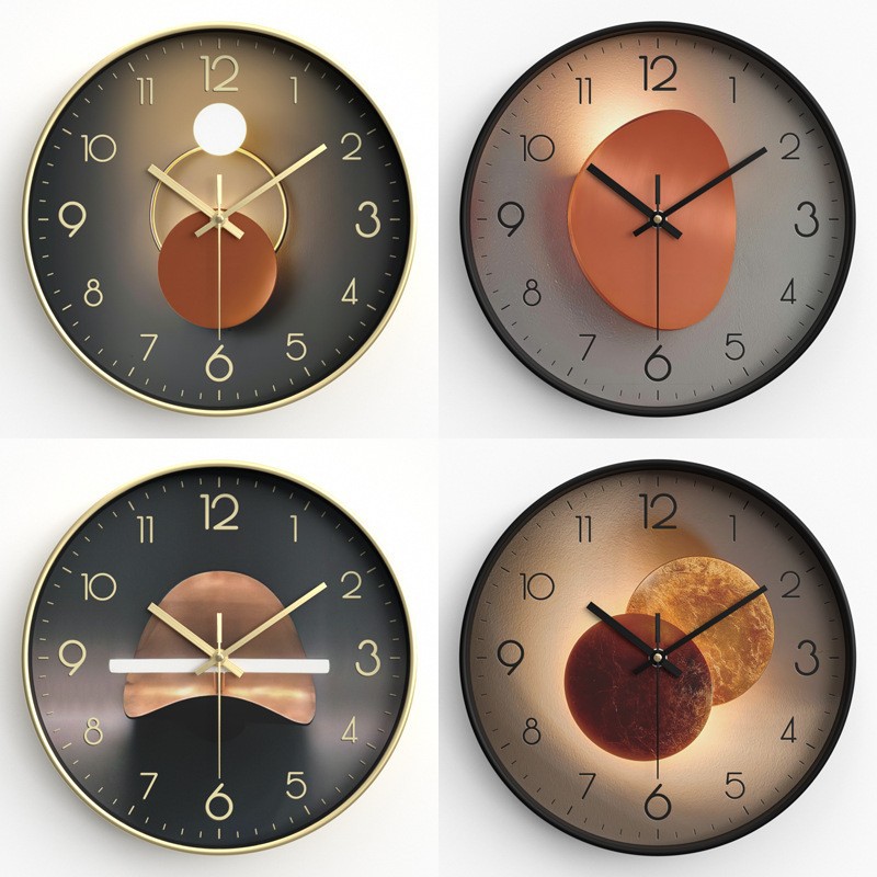 Light Luxury Wall Clock Internet Celebrity Living Room Bedroom Clock Creative Fashion Clock Decoration Mute Simple Quartz Clock 10-Inch 25cm