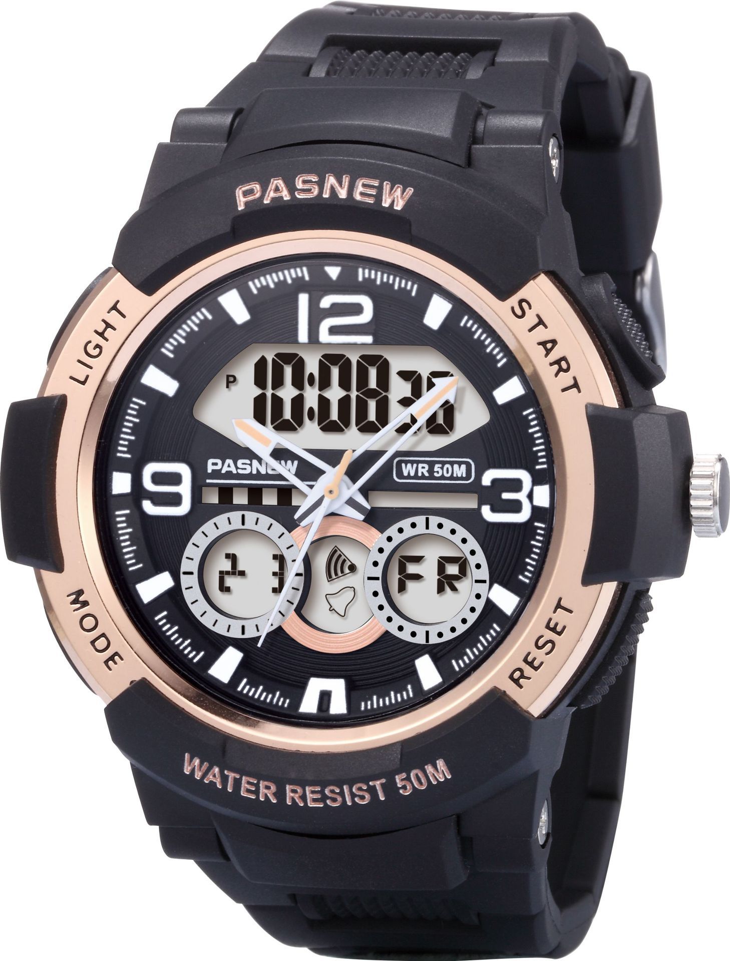 百圣牛户外防水运动时尚潮品整点报时初高中生多功能大屏电子手表