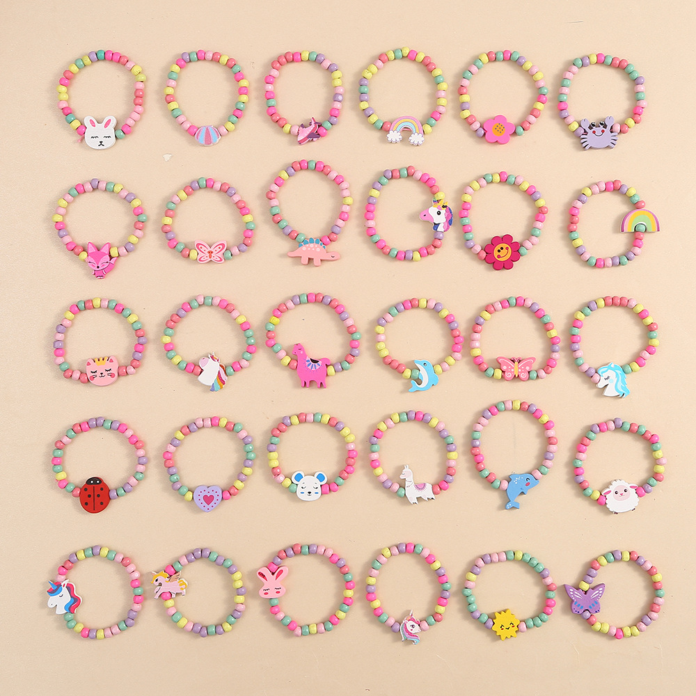 light color children‘s bracelet bracelet colorful beads lightweight bracelet cartoon animal flower holiday dress up cute small jewelry