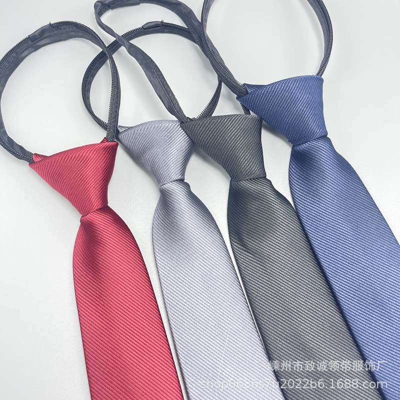 领带深灰色西装男士银灰色深浅灰条纹手打结拉链款式免打纯色正装