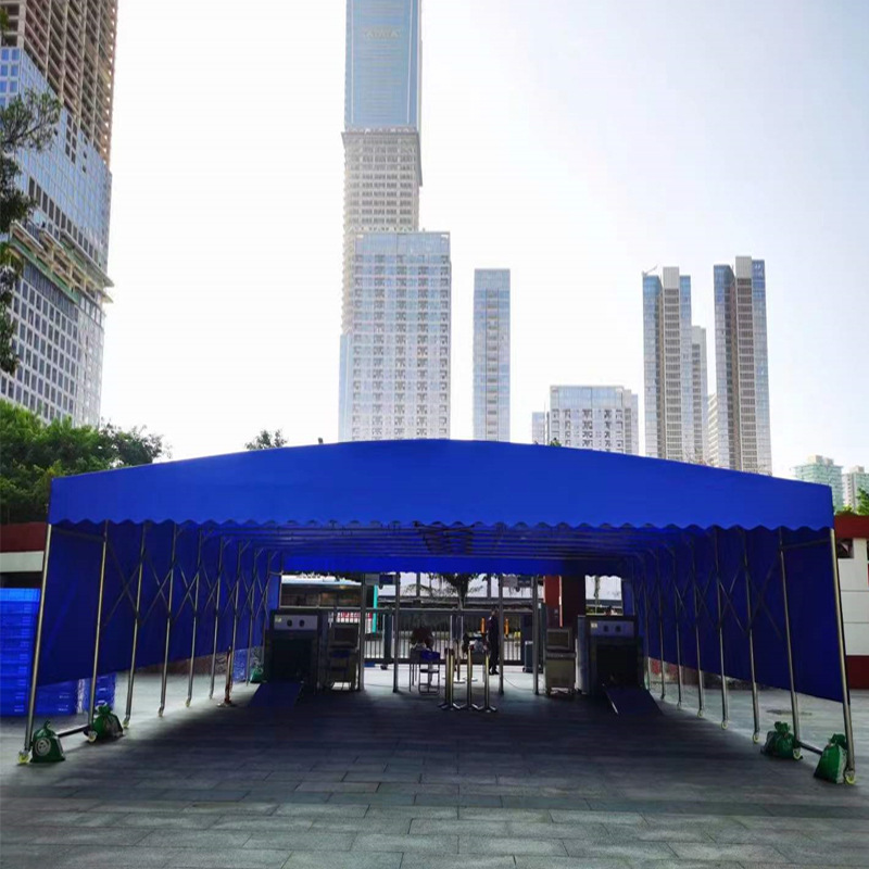 0成交2849平方米户外移动停车棚临时手动简易遮阳挡雨伸缩折叠地摊