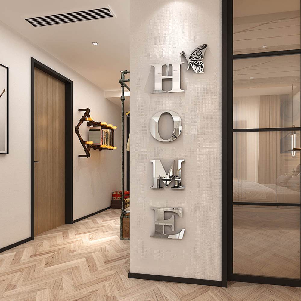 Jm3343 Cross-Border Foreign Trade Home Family Slogan Acrylic 3D Stereo Mirror Sticker Hallway Entrance Decorations
