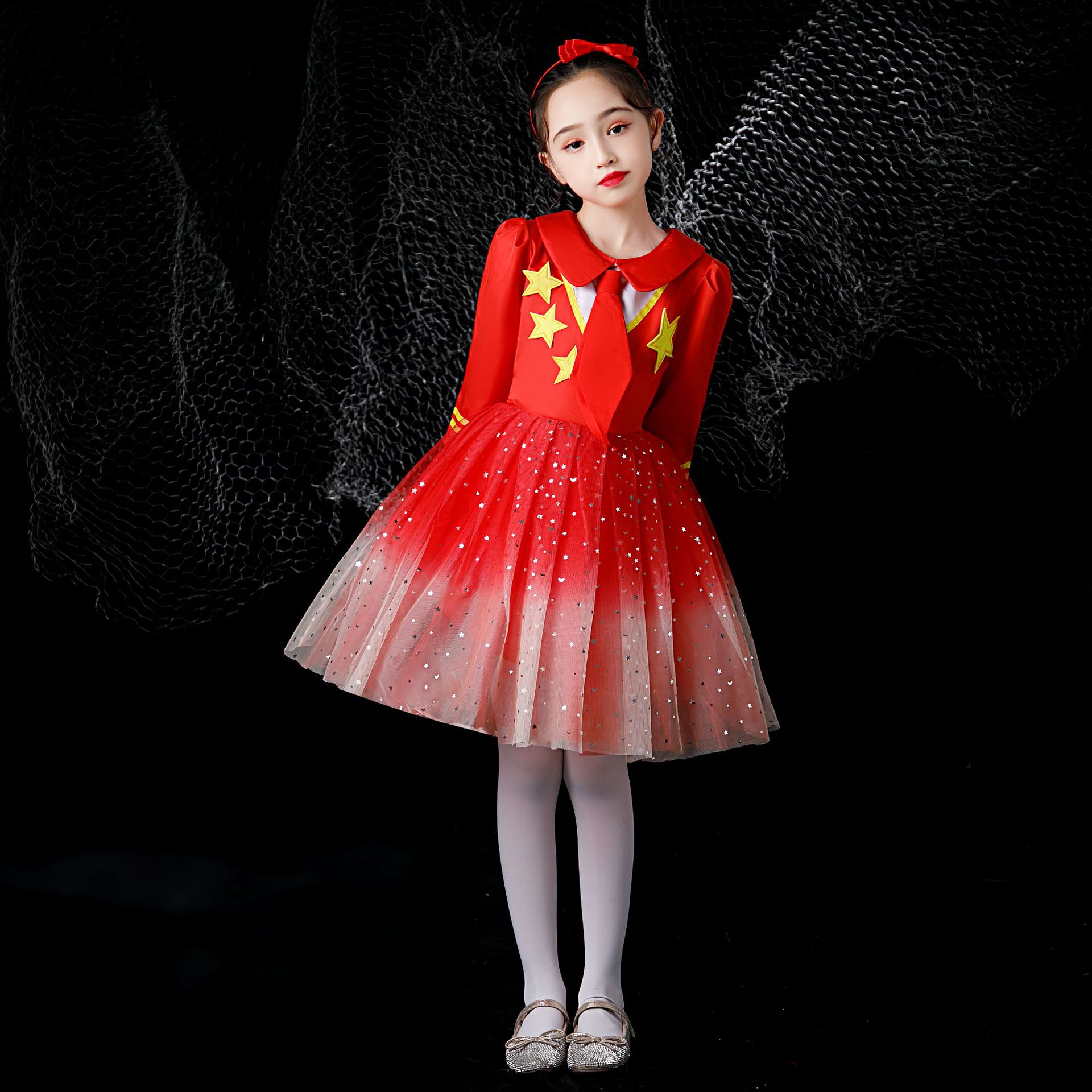 十一儿童合唱服演出服诗歌朗诵礼服中小学生大合唱团主持表演服装