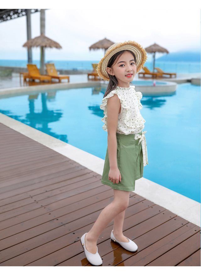 女童套装夏装中大童短袖t恤夏季10-14岁女孩短裤儿童女洋气两件