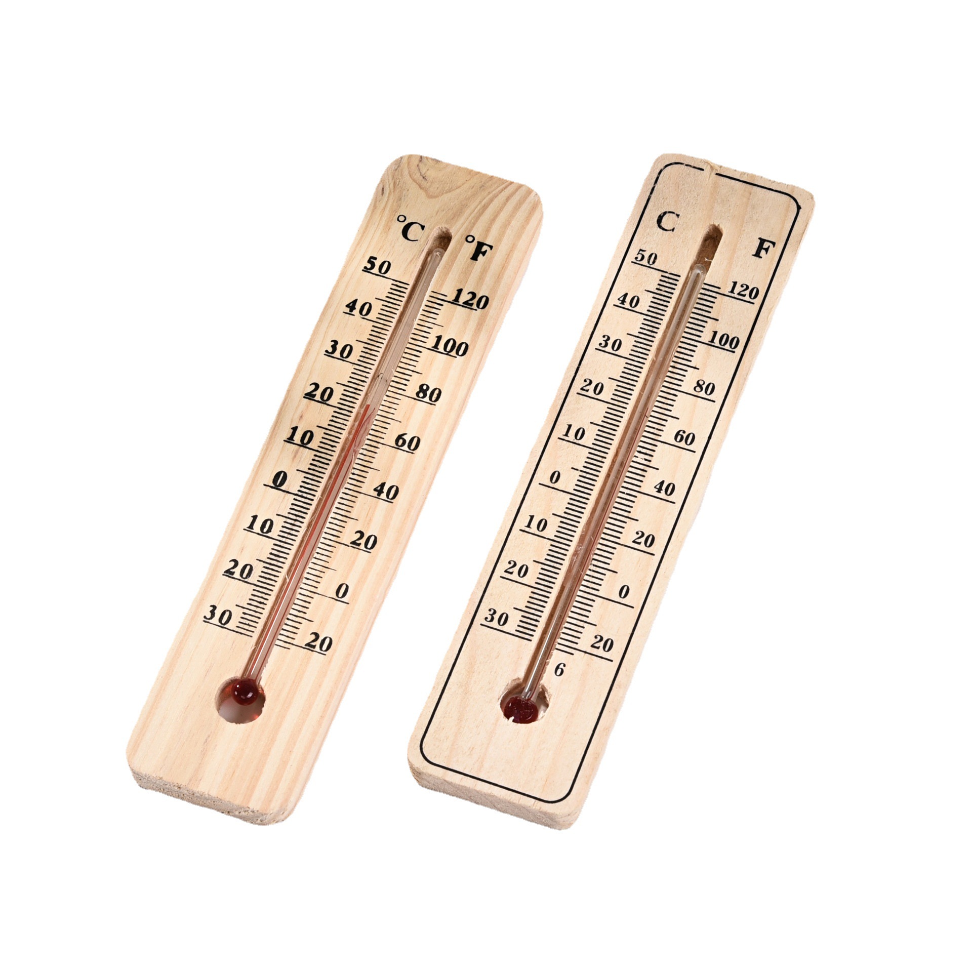 wholesale office indoor and outdoor thermometer digital thermometer 15cm wood thermometer household thermometer