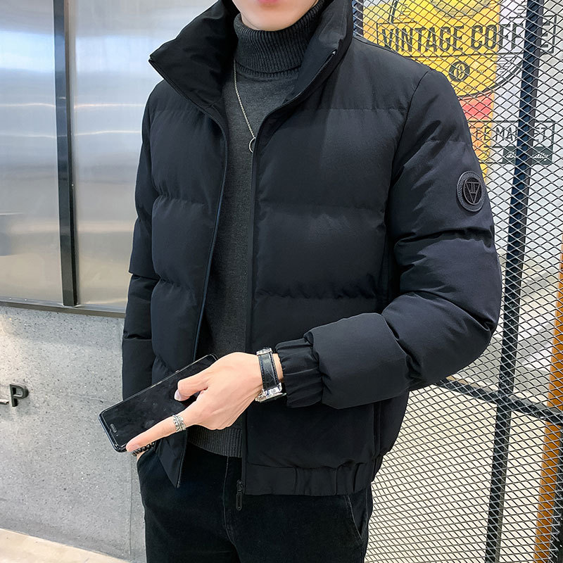 2021冬季新款男士棉衣外套韩版青少年纯色冬装加厚保暖棉服棉袄潮