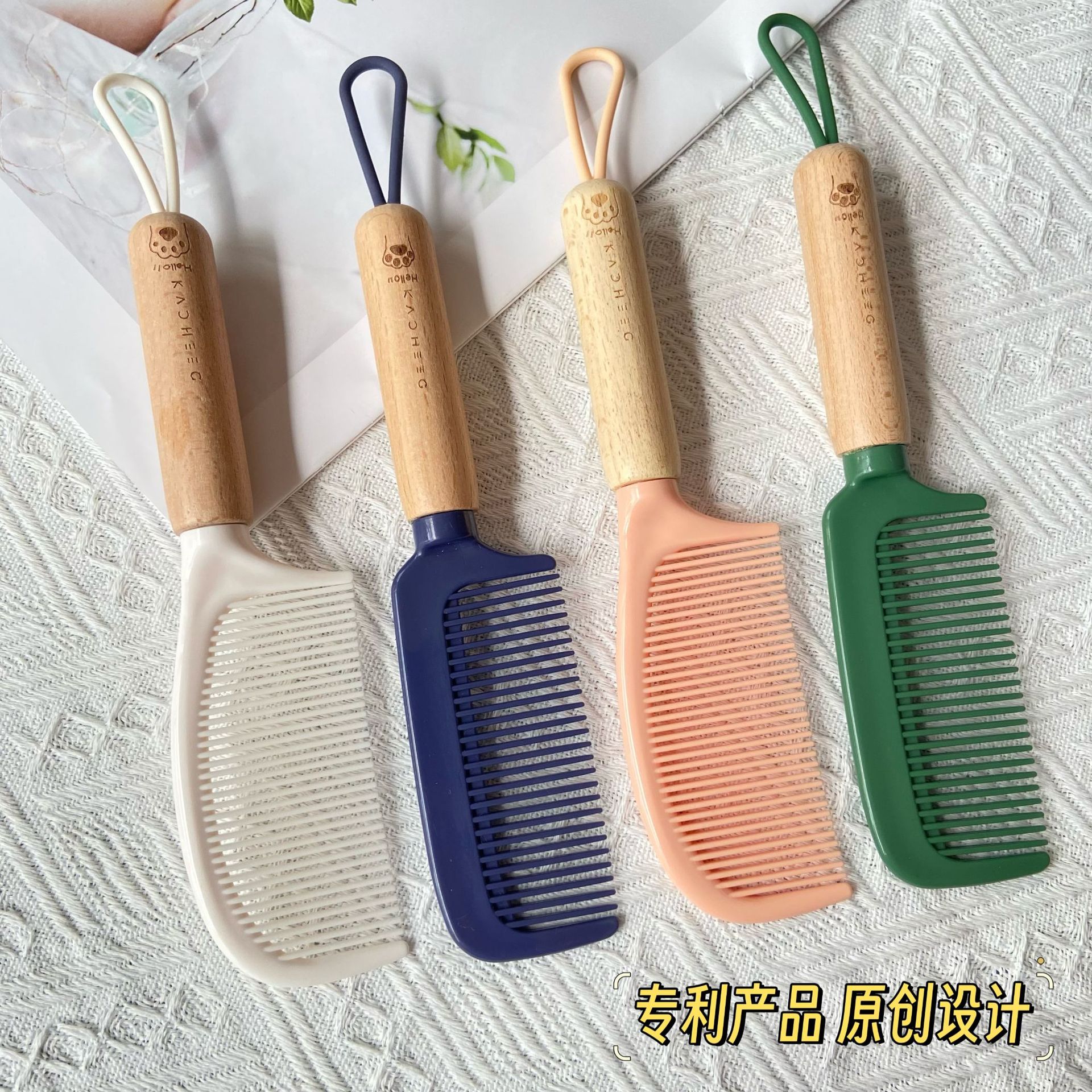 household wood handle comb portable lady comb durable not easy to fold student comb shunfa straight hair comb wholesale