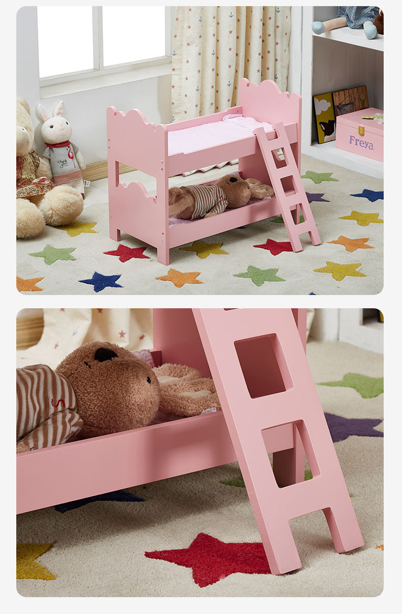 木质娃娃家具仿真娃娃床18寸玩偶仿真小床趣味益智创意玩具床批发