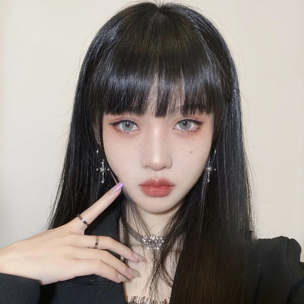 一刀齐刘海假发女3d网红眉上加厚隐形无痕二次元漫画平刘海假发片