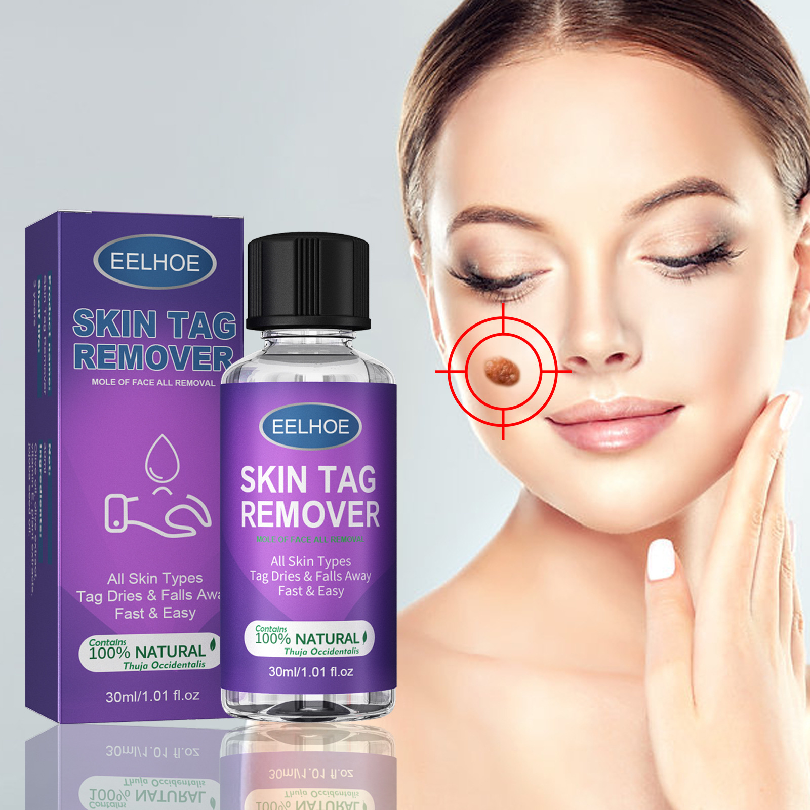 克疣液 皮肤清洁克疣克尤液身体面部肉粒脖子丝状平抑优瘊疣护理