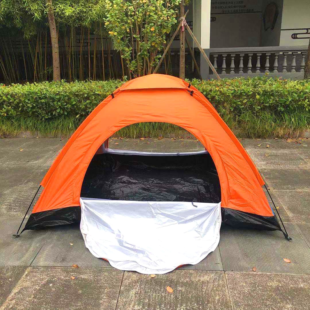 户外手搭帐篷防暴雨单人露营双层登山1一2人防雨双人野营手动搭建