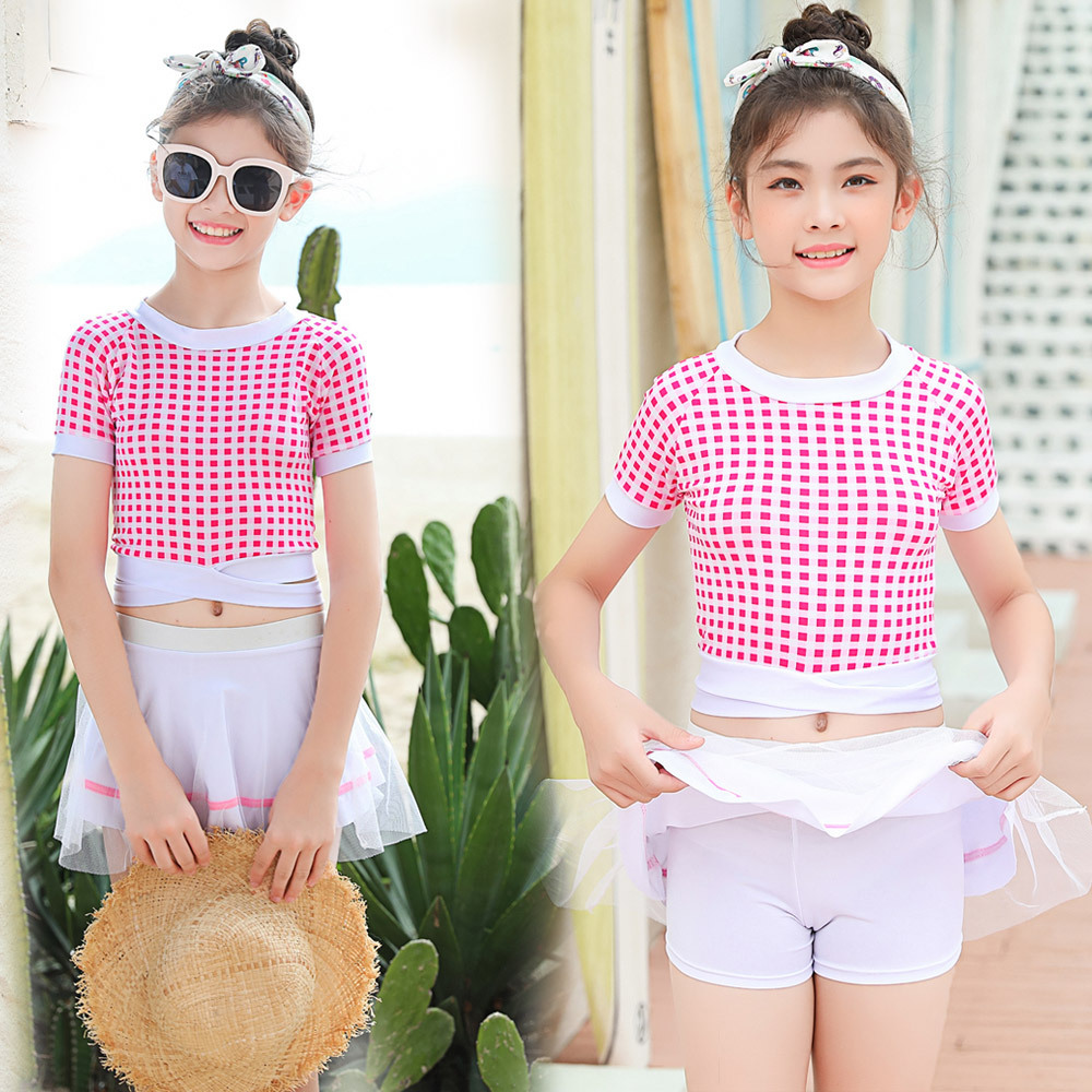 儿童泳衣女童裙式连体分体游泳衣泳装女夏3-12岁女孩小中大童