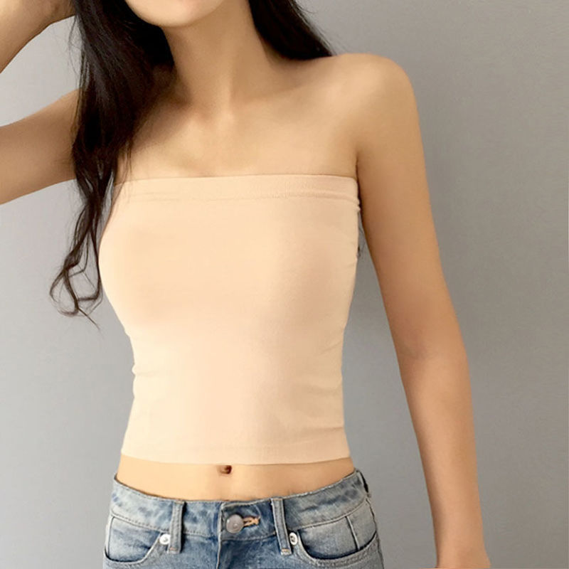 抹胸裹胸内衣女薄款大胸显小外穿无肩带背心女打底内搭防走光上衣