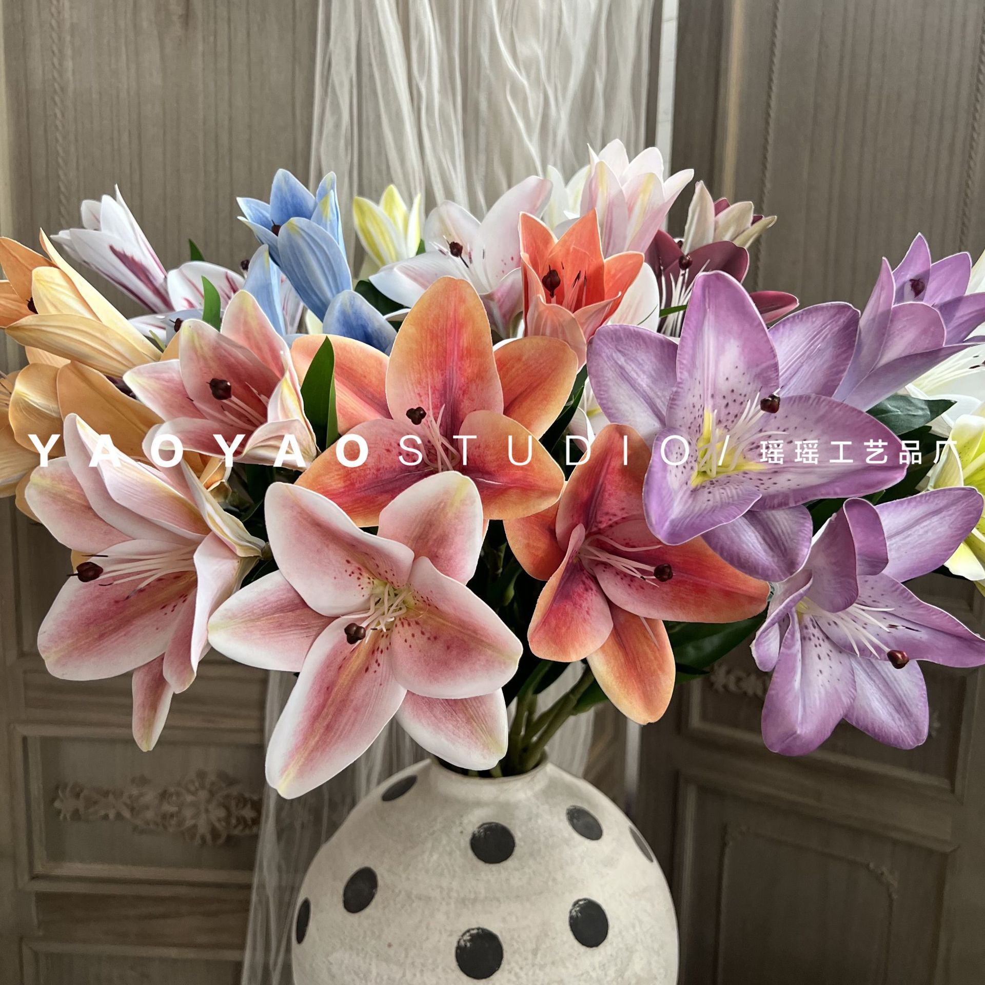 3d printing perfume lily home hotel table talk wedding decoration flower tiktok kuaishou internet celebrity high quality lily