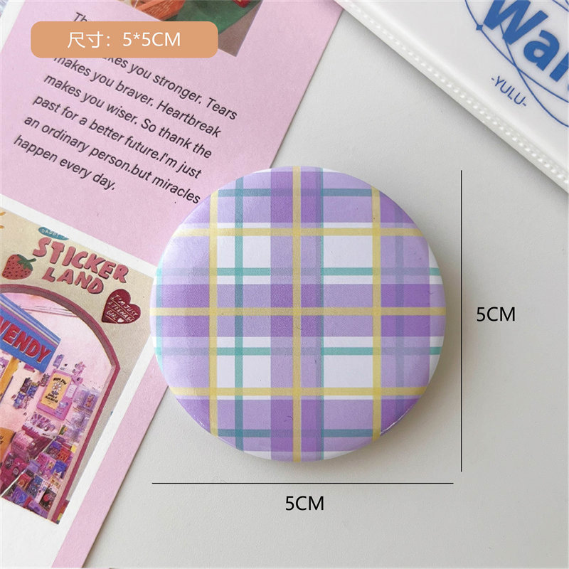 Creative Gradient Goo Plate Simple Goo Card Sticker Badge Solid Color Plaid Homemade Children DIY Brooch Accessories Name Tag