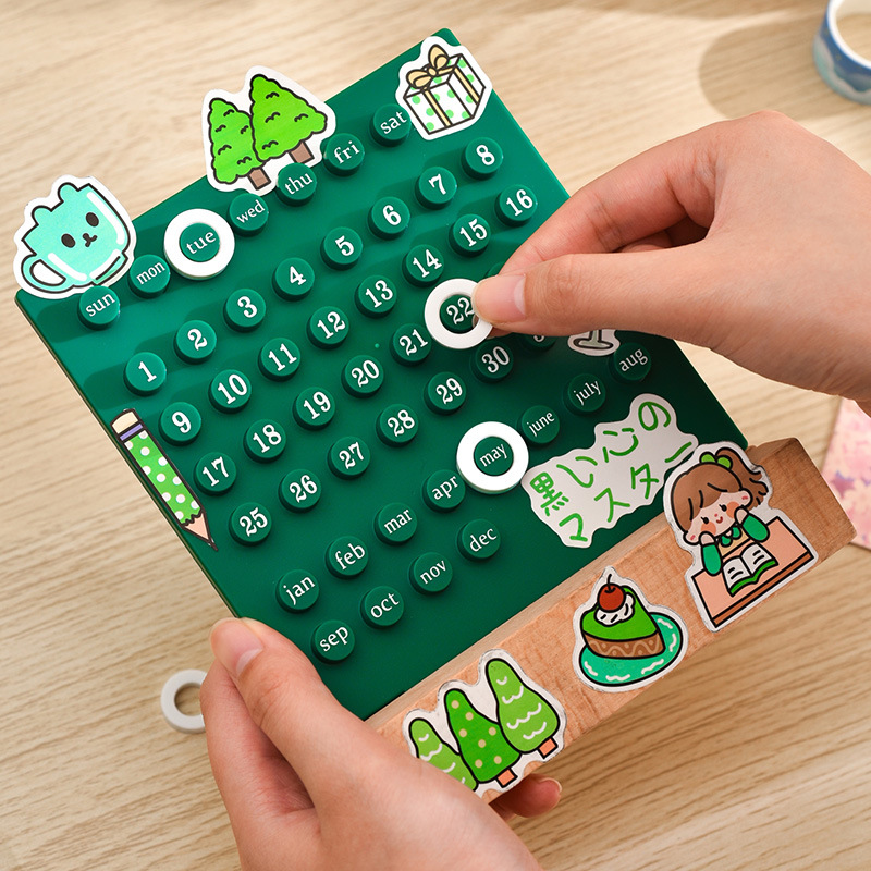 2024年圆环日历万年历diy套圈台历个性办公桌面摆件高颜值亚克力