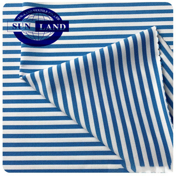 针织纬编涤氨彩条汗布 彩色条纹高弹涤纶双色运动t恤面料