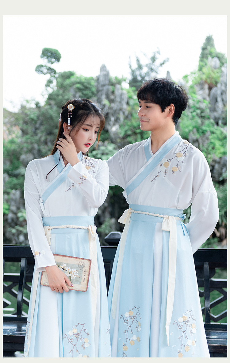汉服情侣男女中国风夏季改良超仙女古装仙气飘逸古风齐腰学生汉服