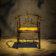 宋式筇竹圈椅扶手围椅太师椅休闲竹椅靠背茶椅主人椅手工茶空间