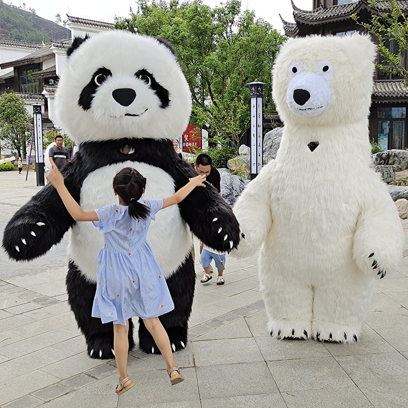充气大熊猫卡通人偶服装舞台活动演出北极熊玩偶宣传服定制