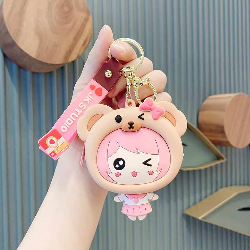 Danny Bear Coin Purse Cute Key Chain Children's Mini Storage Key Pendants Small Bag Pendant Key Ring Silicone