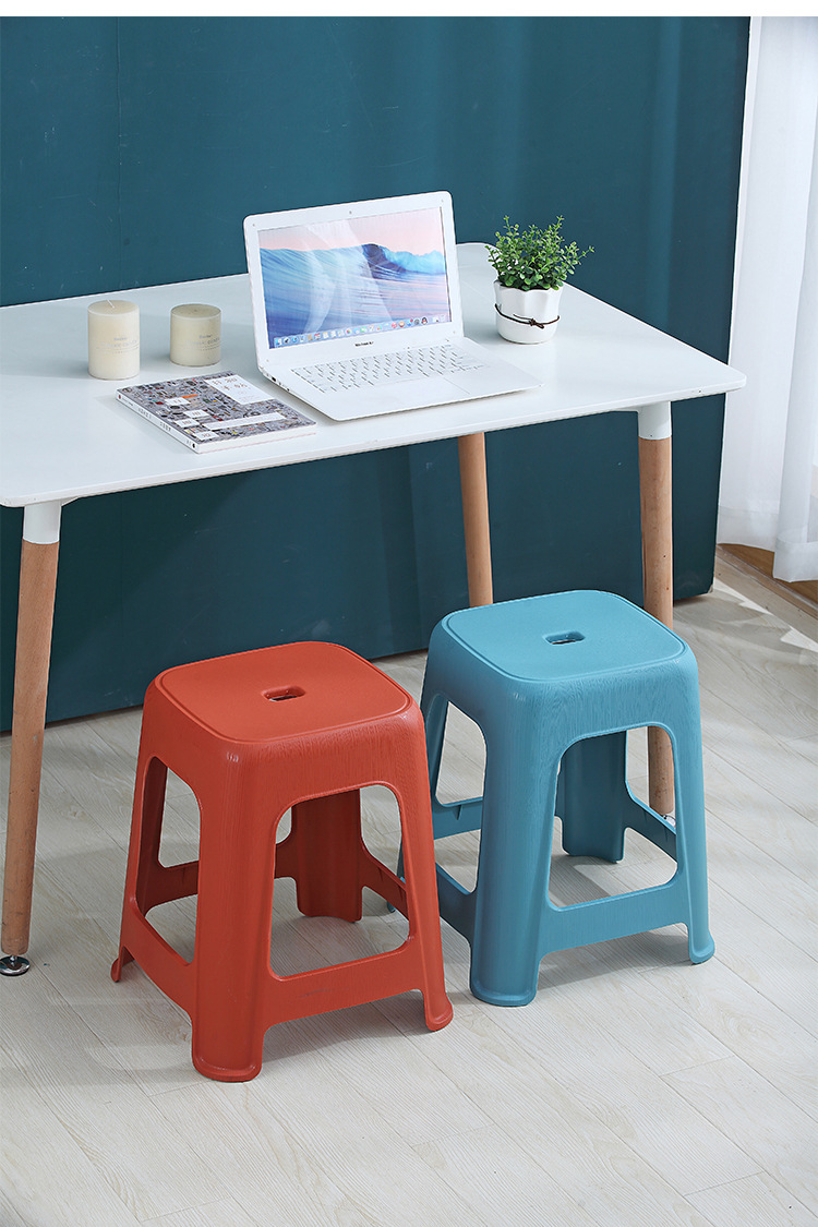 时尚加厚高腿凳家用可堆叠塑料凳户外奶茶店坐凳休闲椅简约塑料凳