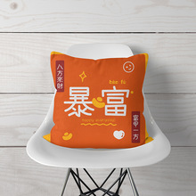中式国潮发财暴富现代简约客厅卧室沙发抱枕套芯靠垫护腰靠背枕垫