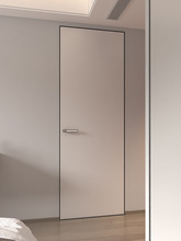 极简铝木门无框门卧室白色窄边实木木门隐形门室内门极窄