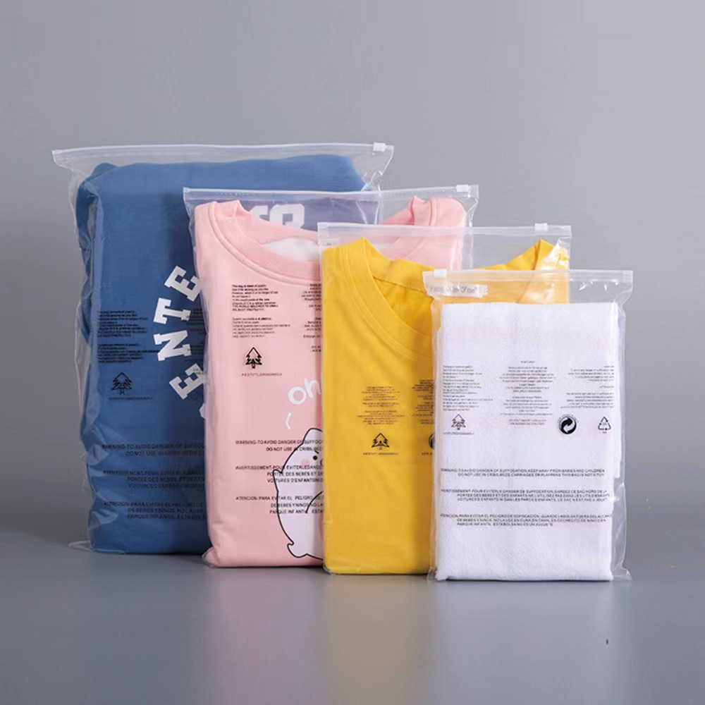 Spot Pe Transparent Zipper Bag Clothing Zipper Bag Transparent Ziplock Bag Frosted Zipper Packing Bag Wholesale