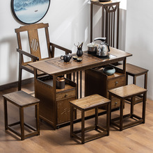 新中式茶室茶台桌椅矮凳子茶凳小方凳小凳子实木竹客厅家用小板凳
