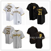 pittsburgh pirates匹兹堡海盗队棒球服21号Clemente球衣比赛服男