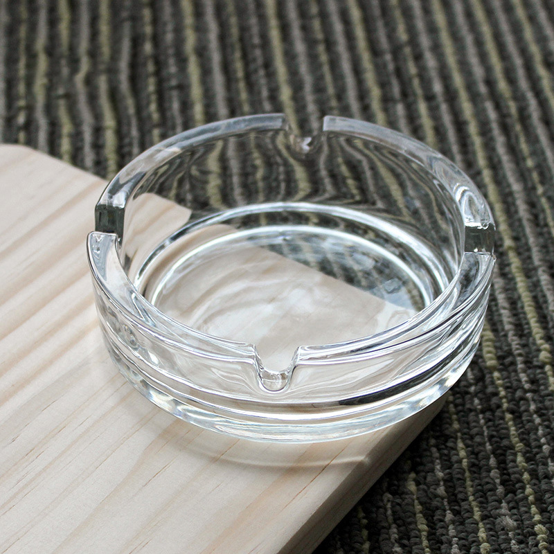 青苹果g1017透明玻璃圆形烟缸家居收纳万宝路烟灰缸现货批发