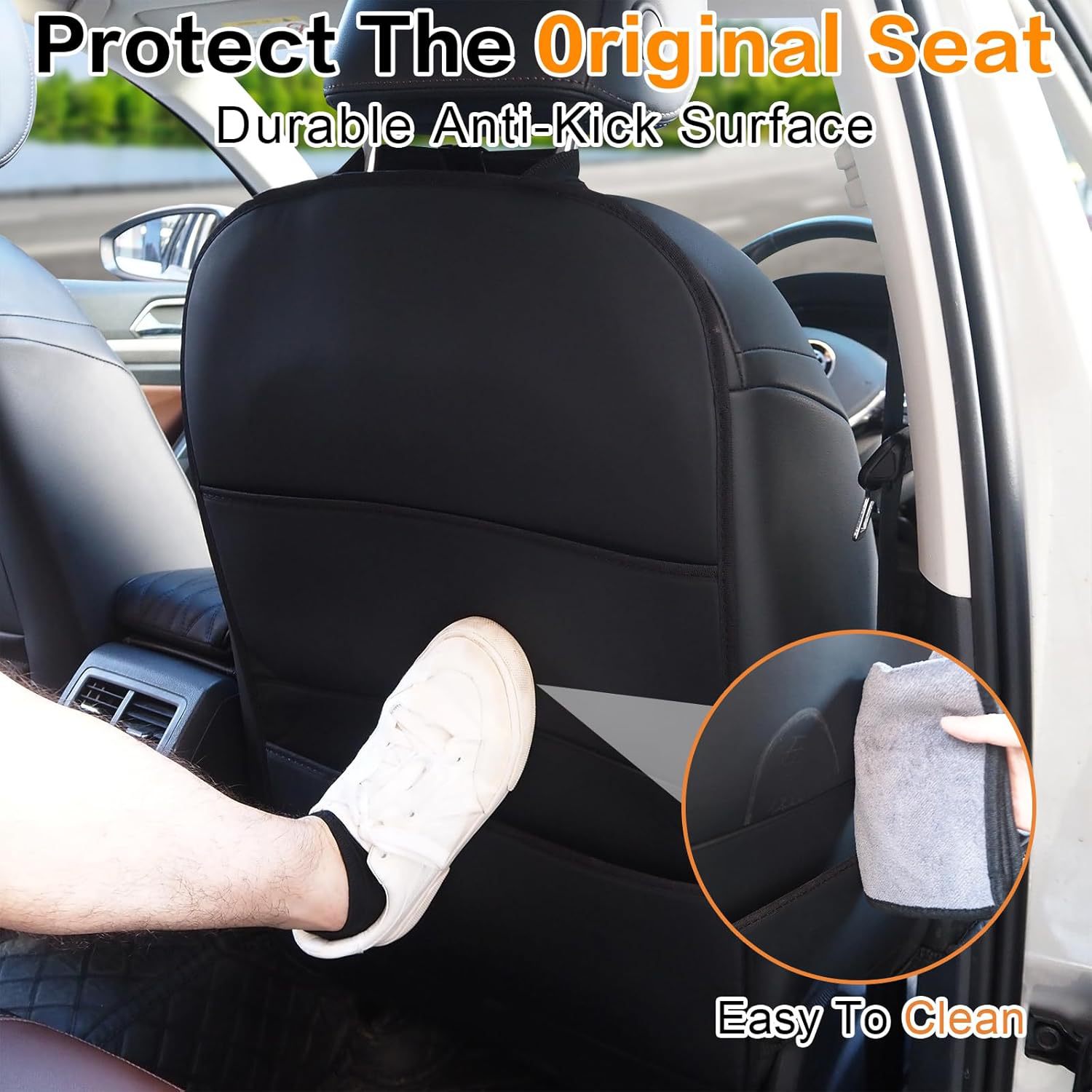 汽车防踢垫后排座椅背保护罩车用防脏垫四季通用防滑汽车内饰用品