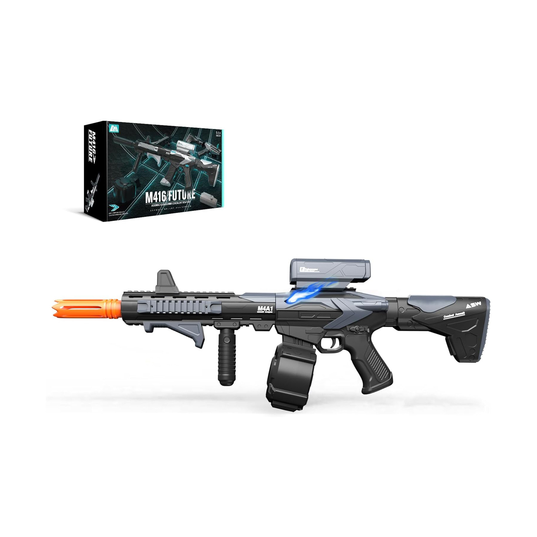 外贸新品玩具枪跨境亚马逊全自动电动连发 m416科幻系列套装批发