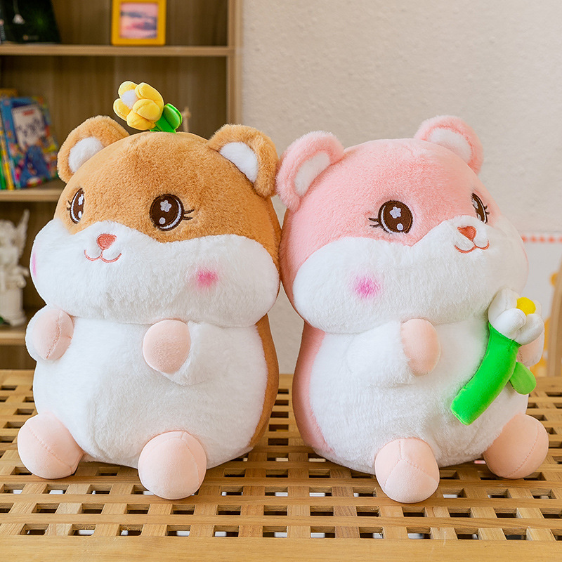 新款花朵仓鼠小号公仔毛绒玩具儿童可爱卡通节日礼物商场装饰礼品