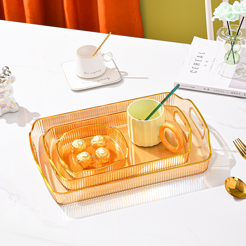 Cross-Border Pet Tray Tea Tray Household Coffee Table Rectangular Tray Tea Cup Storage Cup Water Cup Storage Tray Fruit Plate