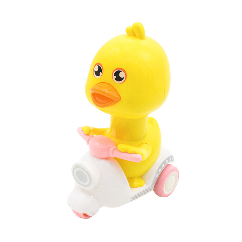Press Small Yellow Duck Pull Back Car Motorcycle Inertia Toy Car Cartoon Boys and Girls Cute Duck Toy Car Cross-Border Wholesale