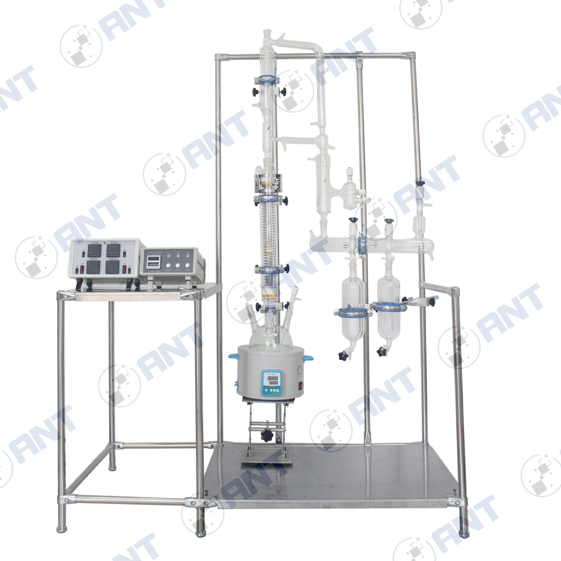 保温夹套小试玻璃精馏装置/实验室/精馏塔/柱/精馏头