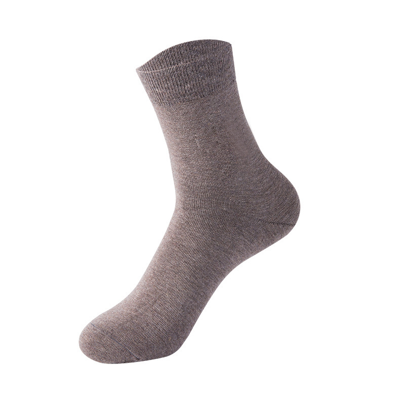 Factory Wholesale Silicone Anti-Crack Socks Men's Mid-Calf Cotton Socks Solid Color Moisturizing Spa Silicone Heel Anti-Crack Socks